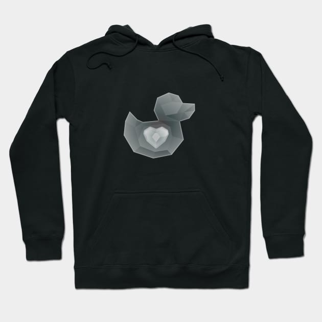 Duckstream 2021, White Heart Hoodie by Duckfeed.tv Merch Store